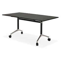 Acheter Alterego Bureau pliant 'FLEXO' noir sur roulettes - 160x80 cm