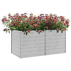 Avis Maison Chic Jardinière,Lit surélevé de jardin - Bac à fleurs - pot de fleur 160x80x77 cm Acier galvanisé Argenté -GKD95076