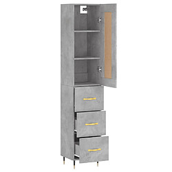 Avis vidaXL Buffet haut Gris béton 34,5x34x180 cm Bois d'ingénierie