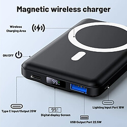 SANAG Batterie Externe Avec Magsafe, 10000Mah Power Bank Magnetique Sans Fil Pd 22.5W Charge Rapide Powerbank Usb-C Pliable Chargeur Portable Compatible Avec Iphone 16/15/14/13/12/ Pro/Mini/Pro