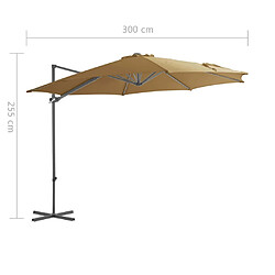 vidaXL Parasol de jardin avec base portable taupe pas cher