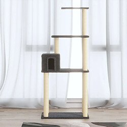 Arbre à chat avec griffoirs,niche pour chat en sisal Gris foncé 147 cm -MN58107