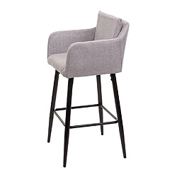 Avis Mendler 2x Tabouret de bar HWC-H93, tabouret de comptoir, repose-pieds métal ~ tissu/textile gris clair