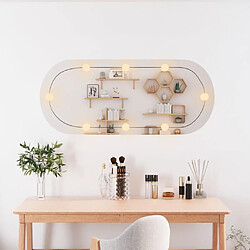 Avis Maison Chic Miroir mural avec lumières LED | Miroir Décoration pour Maison Salle de Bain 25x60 cm verre ovale -GKD18868