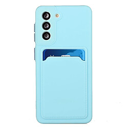 Coque en TPU antichoc avec porte-carte bleu clair pour votre Samsung Galaxy S22 5G