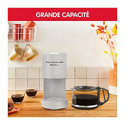 MOULINEX Cafetiere filtre 1.1 L, 12 tasses, Porte-filtre pivotant, Anti-goutte, Arret auto, Maintien au chaud, Simpleo FG121B10