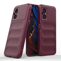 Coque en TPU anti-rayures pour votre Xiaomi Poco M4 5G/4G - rouge vin