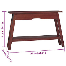 vidaXL Table console marron 110x30x75 cm bois massif d'acajou pas cher