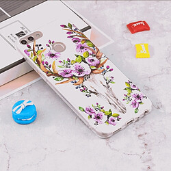 Wewoo Coque pour Huawei Enjoy 7S / P Smart Noctilucent Fleur Cerf Motif TPU Étui Souple