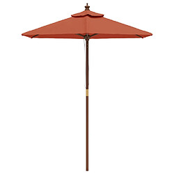 Helloshop26 Parasol de jardin avec mât en bois terre cuite 196 x 231 cm 02_0008362