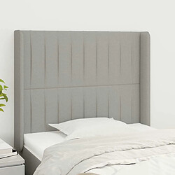 Maison Chic Tête de lit scandinave avec oreilles,meuble de chambre Gris clair 93x16x118/128 cm Tissu -MN76305