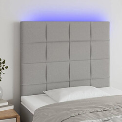 Maison Chic Tête de lit scandinave à LED,meuble de chambre Gris clair 100x5x118/128 cm Tissu -MN61473