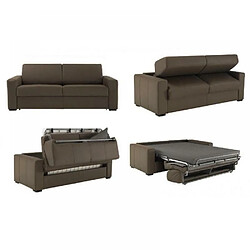 Avis Inside 75 Canapé DREAMER convertible EXPRESS 120cm, cuir vachette taupe. matelas 16 cm