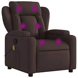 Maison Chic Fauteuil de massage inclinable,Fauteuil luxe de relaxation Marron foncé Tissu -MN79783