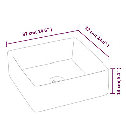 vidaXL Lavabo blanc 37x37x13 cm céramique carré pas cher