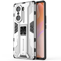 Coque en TPU antichoc, double couche avec béquille argent pour votre Honor 60