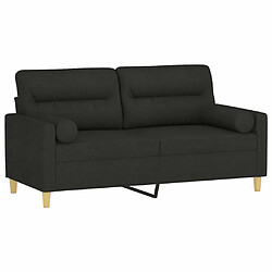 Avis Maison Chic Canapé 2 places avec oreillers,Sofa de Salon,Canapé droit décoratifs noir 140 cm tissu -GKD182782