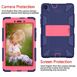 Wewoo Pour Galaxy Tab A8.0 2019 / T290 Housse de protection en silicone bicolore antichoc avec support bleu foncé + rose chaud