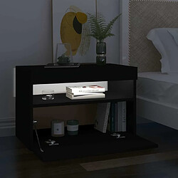 Acheter Maison Chic Table de chevet,Table de nuit,Table d'appoint pour salon avec lumières LED noir 60x35x40 cm -MN75031