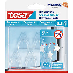 tesa Powerstrips Crochet adhésif pour verre, transparent ()