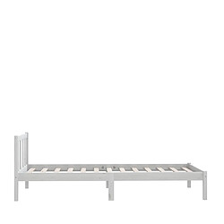 Avis vidaXL Cadre de lit sans matelas blanc bois massif 90x200 cm