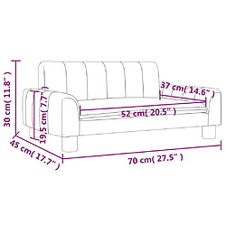 vidaXL Canapé pour enfants crème 70x45x30 cm similicuir pas cher