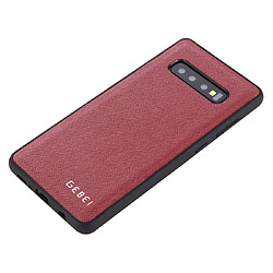 Avis Wewoo Coque Souple Pour Galaxy S10 GEBEI Etui de protection en cuir antichoc sur toute la surface rouge