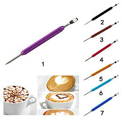 Café latte mousse art stylo crayon spatule inox outil barista violet pas cher