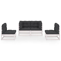 Avis Maison Chic Salon de jardin 4 pcs + coussins - Mobilier/Meubles de jardin - Table et chaises d'extérieur Bois de pin massif -MN57126