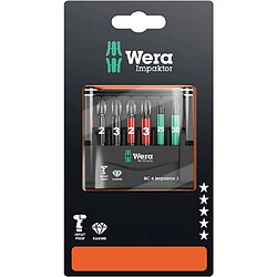 Coffret Bit-Check de 6 embouts mixte Impaktor série 4 WERA WERK 05073890001