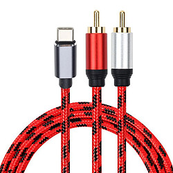 Acheter Câble Adaptateur USB Type C Vers Double RCA 2RCA Mâle Cordon Audio Stéréo 0,5 Mètre