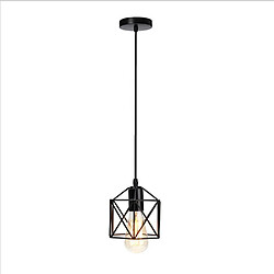 Stoex Lustre Suspension industrielle Lampe de Plafond Abat-Jour Corde Ajustable Luminaire Noir