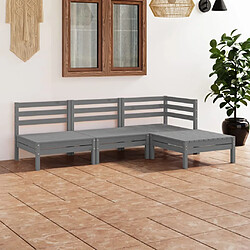 Maison Chic Salon de jardin 4 pcs - Table et chaises d'extérieur - Mobilier/Meubles de jardin Moderne Bois de pin massif Gris -MN15199