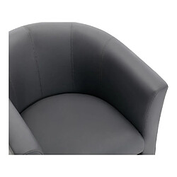 Vente-Unique Fauteuil cabriolet et pouf en simili gris JOVANA pas cher