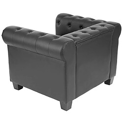 Avis Mendler Fauteuil de luxe lounge relax Chesterfield similicuir ~ pieds carrés, noir