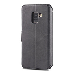 Avis Wewoo Housse Coque Pour Galaxy A6 2018 AZNS Étui en cuir avec rabat magnétique et texture de mollet support et fentes cartes et cadre photo Noir