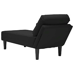 vidaXL Fauteuil long avec coussin et accoudoir droit noir velours pas cher