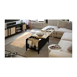 Avis Table basse avec plateau relevable - Decor chene et noir - L 100 x P 50/72 x H 42/55 cm