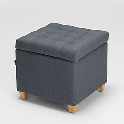 Avis Ahd Amazing Home Design Pouf de rangement avec coussins recouvert de tissu Coffree matelassé, Couleur: Gris foncé