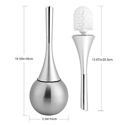 Universal Idée Salle de bains Toilette Brosse à frotter Set avec base en acier inoxydable Poignée en plastique Brosse à toilettes | Porte-brosse(Argent) pas cher