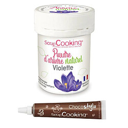 Scrapcooking Arôme alimentaire naturel en poudre violette + Stylo chocolat