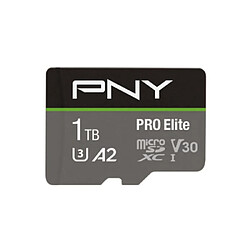 PNY Pro Elite Carte Mémoire 1To Micro SDXC 100Mo/s Noir Gris