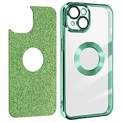 Avizar Coque iPhone 14 Paillette Vert