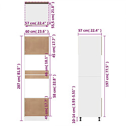 vidaXL Armoire à micro-ondes Sonoma gris 60x57x207 cm pas cher