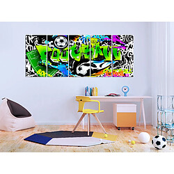 Artgeist Tableau - Football Graffiti (5 Parts) Narrow [100x40]