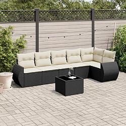 Maison Chic Salon de jardin 7 pcs avec coussins | Ensemble de Table et chaises | Mobilier d'Extérieur noir résine tressée -GKD36995