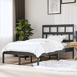 vidaXL Cadre de lit sans matelas gris bois massif 120x200 cm 