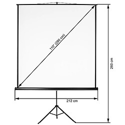 Helloshop26 Écran de projection projecteur vidéoprojecteur avec trépied 203 x 203 cm 08_0000408 pas cher