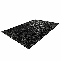 Acheter Paris Prix Tapis Marbré à Poils Longs Bijou Noir & Argent 80 x 150 cm