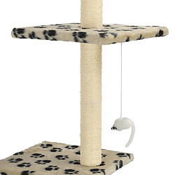 Acheter Arbre à chat avec griffoirs,niche pour chat en sisal 260 cm Beige Motif pattes -MN50289